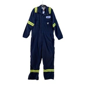 Carhartt FR Navy Blue Flame Resistant‎ Coveralls Glenguard 5.3 CAT 2 NFPA 2112 L